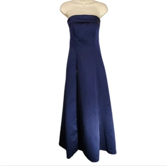 Urban Girl Nites Dress Strapless Y2K Satin With Tulle Prom Blue Size 4 - Picture 5 of 13